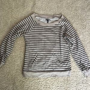 Rusty brand, black and khaki stripe sweatshirt